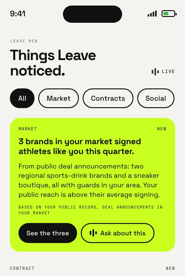 iOS Web screen with a market thread